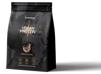 Produktbild von GYMTRAIL® Veganes Eiweißpulver aus Erbsenprotein 2000g | Pflanzliches Proteinpulver mit essenziellen Aminosäuren | Ohne Soja und Süßungsmittel mit Birkenzucker | Creamy Chocolate