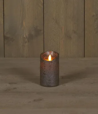 Produktbild von LED Stumpenkerze 12,5 cm ANTHRAZIT mit Timer