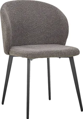 Image de Stozy Bouclé Chaise de salle à manger Kamala Gris