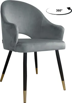 Produktbild von Drehbarer Velvet-Sessel mit schwarzem und goldenem Fuß MG17