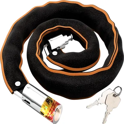Produktbild von Kettenschloss Faltschloss Kettenschloss Rahmenschloss Fahrradschloss Schlüssel Schloss Fahrrad Halter Länge 80cm Stärke Bügelschloss Radschloss Retoo