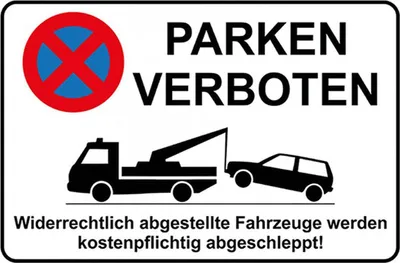 Produktbild von vianmo Holzschild 12x18 cm Parken Parken verboten widerrechtlich