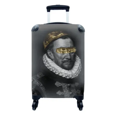 Produktbild von MuchoWow® Koffer Handgepäck Trolley Rollkoffer Kleine Reisekoffer mit 4 Rollen - Wilhelm von Oranien - Adriaen Thomasz - Schwarz - Weiß - Cabin Size < 55x40x23 cm & 55x40x20 cm - Fotokoffer - Kabinenkoffer - Boardgepäck - Reise-Box - Reisekoffer - Reisegepäck - Koffer mit Bild - Trolley für Kinder