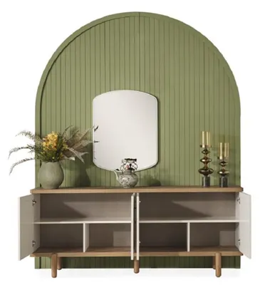 Produktbild von Kommode Sideboard Lowboard Kommoden Schränke Schrank Spiegel 200x45x86cm