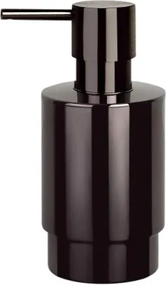 Image de Distributeur de savon liquide haut de gamme en acier inoxydable Capacité : 200 ml | Ø x H : 6,5 x 14 cm | Noir