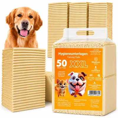 Produktbild von Hunde Saugunterlagen Welpenunterlagen 50 Stück XXL 60x90 cm Gelb, KI-generiertes Bild