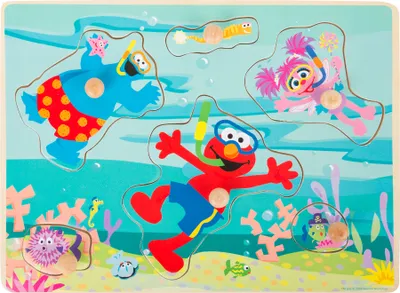 Produktbild von Small Foot Design 10977 Sesamstrasse Setzpuzzle Unterwasserwelt, 6-teilig (1 Set)