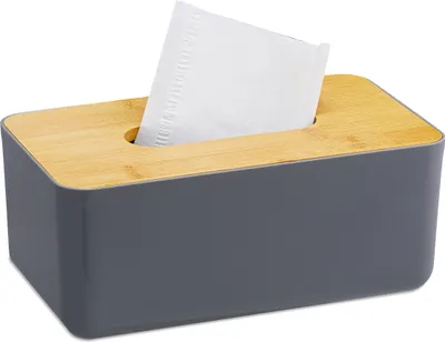 Produktbild von relaxdays Taschentuchbox Bambusdeckel