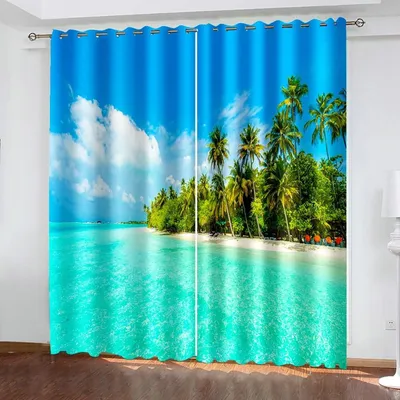 Imagen del producto de Juego de 2 cortinas opacas, 274 cm de largo, color azul verdoso