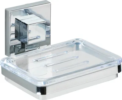 Produktbild von WENKO Edelstahl Seifen Ablage QUADRO Bad Vacuum-Loc® Halter ohne bohren Gäste WC