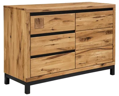 Immagine prodotto di MASSIVMOEBEL24 | credenza in legno di Quercia Selvatica 120x45x85 quercia naturale oliato VILLANDERS #110