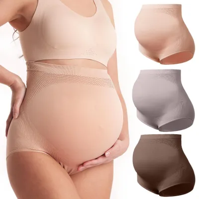 Produktbild von Momcozy Damen Umstandsunterwäsche mit hoher Taille, Weiche Nahtlose Schwangersch