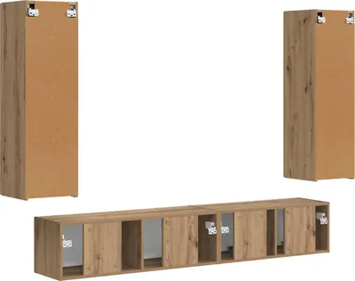 Image de Ensemble de meubles TV Fixé au mur 3 pcs Chêne Artisan Bois composite