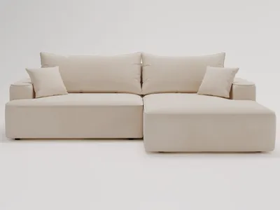 Produktbild von GrainGold Ecksofa L-Form Rechts California - Ecksofa mit Schlaffunktion, Bettkasten - Moderne Ecksofa, Wohnzimmer Ecksofa - Eckcouch Beige (Komodo 11)