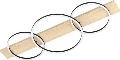 Produktbild von BOYAL Wand-/Deckenleuchte Lampe Beleuchtung - L101 x B40 x H9,5 cm - schwarz, braun rustikal - IP20