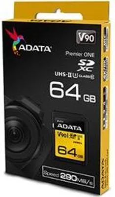 Zdjęcie produktu dla ADATA Premier ONE, 64 GB, SDXC, Klasa 10, UHS-II, 290 MB/s, 260 MB/s