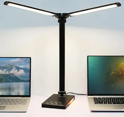 Produktbild von IVICT Dual Arm LED-Schreibtisch-Lampen-Nachtlicht, Berührungssteuer