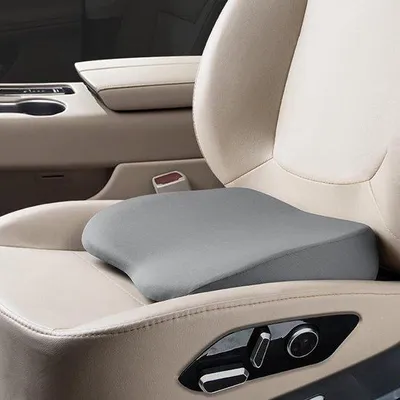 Produktbild von 2-in-1 Hochkissen für Fahrer, für Stühle oder Lendenlehnen geeignet - 9 cm weiches Sicherheitskissen aus Schaum - ergonomisches und bequemes Kissen für den Rücksitz von Autos und Lkw, grau