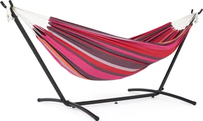 Produktbild von Mondeer Hängematte mit Gestell Stabhängematte Hängeliege Outdoor Sonnenliege bis 200kg Rot