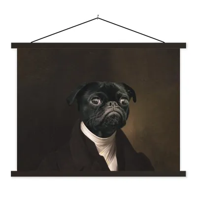 Produktbild von MuchoWow® Textilposter Malerei - Hund - Alte Meister 60x45 cm mit schwarzem Rahmen - Poster Schlafzimmer