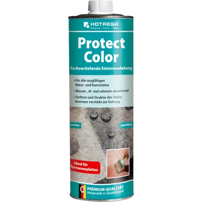 Produktbild von HOTREGA Protect Color Farbvertiefende Steinveredelung 1L - Imprägnierung für Natur- und Kunststeine, Steinschutz, Mengen:1