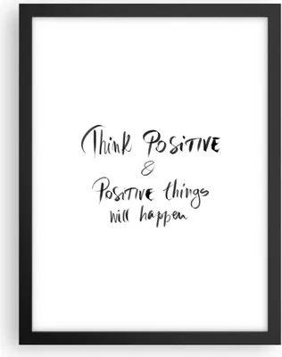 Produktbild von Gerahmtes Poster - Schwarzer Rahmen - Motto Gedanke positiv - 30x40 cm - Wand Bild - Wanddeko - Wandbilder - Kunstposter - Wandposter - Bilderrahmen - Bilder - Kunstdruck - Wandbild - P2BPA30x40-4162