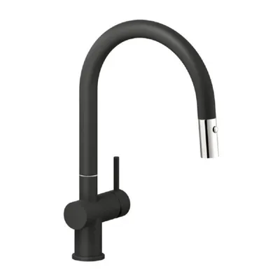Produktbild von Reginox Armatur R31667 FLINT BLACK CHROME mit ausziehbarem Auslauf / Küchenarmatur / Einhebelmischer / Mischbatterie schwarz-chrom