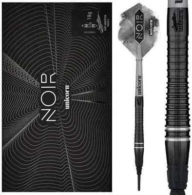 Produktbild von Unicorn Gary Anderson Noir Phase 6 - Deluxe Soft Darts - 18g -- 1 Satz
