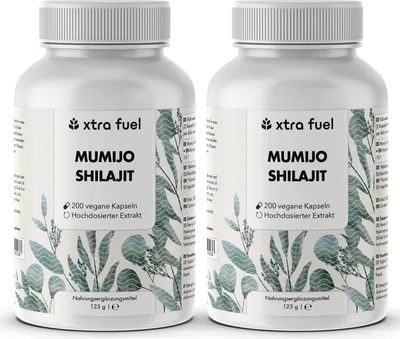 Immagine prodotto di Shilajit capsule - 200x capsule Mumijo - Con >80% di acido fulvico - 2x dosi (400x capsule Mumijo)