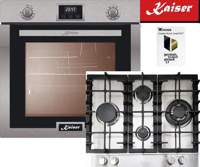 Produktbild von Kaiser Gas Herdset Autark/Kaiser Eg 6372 Einbau Gasbackofen/Kaiser KG 6364 Edelstahl Gaskochfeld 60 cm