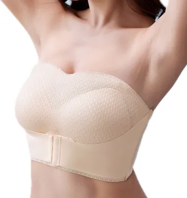 Obrázek produktu pro ASKSA Dámské push-up podprsenky Krajková podprsenka bez skluzu Bezdrátová bandeau podprsenka, barva kůže, 3XL
