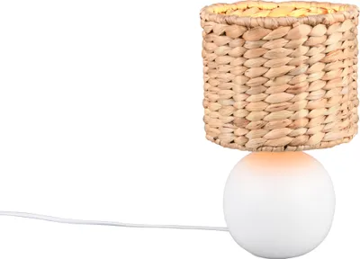 Image de Lampe de table en céramique VINA, blanc et marron, 1xE27x40W, céramique / plâtre, dimensions : 29x18x18 cm, IP20, Trio