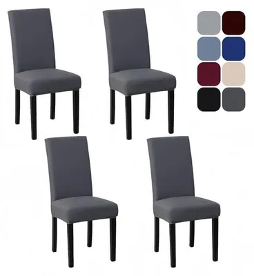 Produktbild von Unyqoos® Elastische Stuhlhussen 4er-Set – Polyester-Stuhlbezüge für Esszimmerstühle und Veranstaltungen, passgenau & maschinenwaschbar