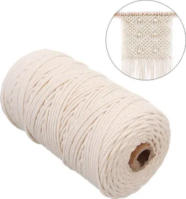 Produktbild von Baumwollschnur, 2mm x 200m, weich & hautfreundlich, für Makramee, Wandbehang, Deko, Pflanzenampel, DIY
