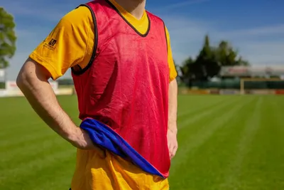 Obrázok produktu pre POWERSHOT obojstranný podbradník/tréningový podbradník futbalový - veľkosť M/L - 2-farebný MODRÝ/ROT - profesionálny KVALITNÝ športový podbradník