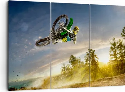 Produktbild von Bild auf Leinwand - Leinwandbild - Motorrad Extrem Spaß Wettbewerbe - 165x110cm - Wand Bild - Wanddeko - Leinwanddruck - Bilder - Kunstdruck - Leinwand bilder - Wandkunst - CE165x110-2854