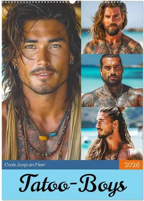 Produktbild von Tattoo-Boys. Coole Jungs am Meer (Wandkalender 2026 DIN A2 hoch), CALVENDO Monatskalender