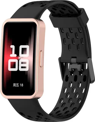 Produktbild von Strap-it Silicone Air Band - passend für Huawei Band 8 / Huawei Band 9 / Huawei Band 10 (schwarz)