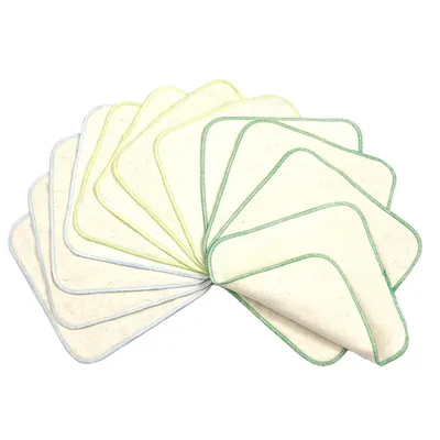 Produktbild von Avo + Cado Waschlappen 12er Pack Waschtücher aus KBA Baumwolle, doppellagig (Grün)