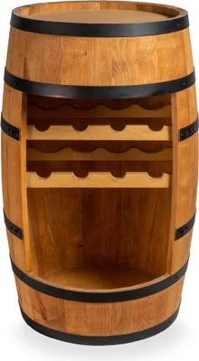 Produktbild von Weinbar mit LED - Weinregal  - Weinschrank Mann und Frau - Barschrank mit LED-Leuchten - 80cm hoch - Retro deko Bar Regal - Hausbar Theke - Weinfass - Weinbar - Fass bar - Fassbar - Fassmöbel (Eiche)