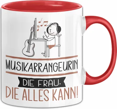 Produktbild von Musikarrangeurin Geschenk Tasse Becher Die Frau Die Allen Kann Geschenkidee für eine Musikarrangeurin Lustig (Rot)