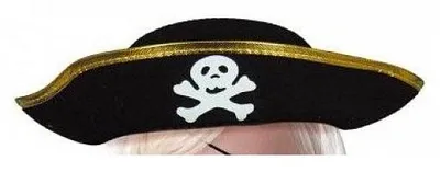 Image de PartyPro Chapeau Pirate enfant Feutre Noir