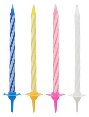 Obrázok produktu pre Farebné narodeninové sviečky, 6 cm, 24 ks.