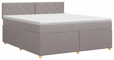 Produktbild von Boxspringbett mit Matratze Taupe 140 x 200 cm Stoff