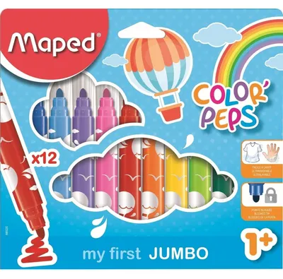 Produktbild von Maped 846020, 12 Farben, Pinselspitze, 5 mm, Mehrfarbig, Dreieck, Kinder
