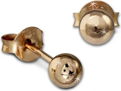 Produktbild von SilberDream Ohrstecker für Damen Silber 585 rose Kugel Ohrringe 4mm SDO9504E