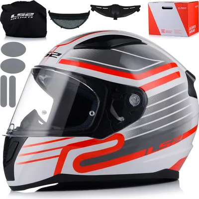 Produktbild von LS2 FF353 Rapid II Circuit Helm, weiß/schwarz/rot, L (59/60)