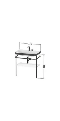 Produktbild von Waschtischunterbau HAPPY D.2 PLUS 775x490mm m Metallkon 2 HL we supermatt zwei Hahnlöcher weiß supermatt
