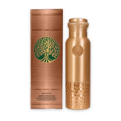 Produktbild von Amas Organics | 100 % Reine Kupfer-Wasserflasche Sequence | | Handgefertigt Und Einzigartig | 950 Ml | 350 G | Eurofins-Analysezertifikat Ar-26-Kv