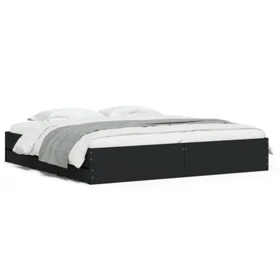 Produktbild von vidaXL Bettgestell mit Schubladen Schwarz 180x200 cm Holzwerkstoff
